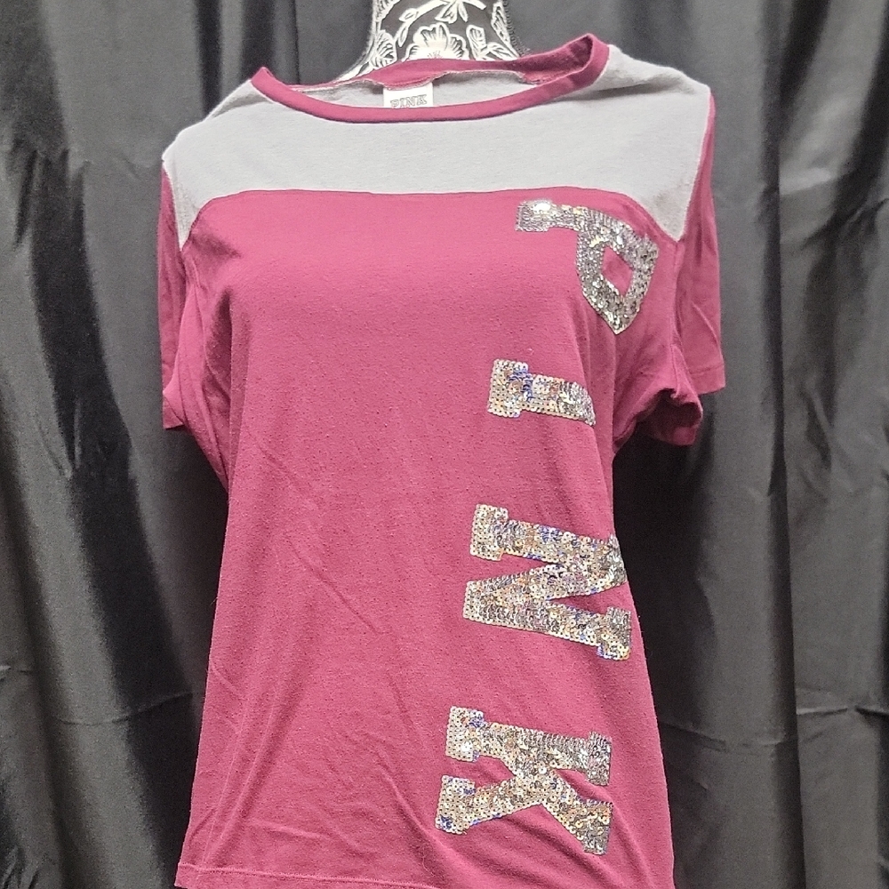 Maroon Women's Top with Sequin Detail